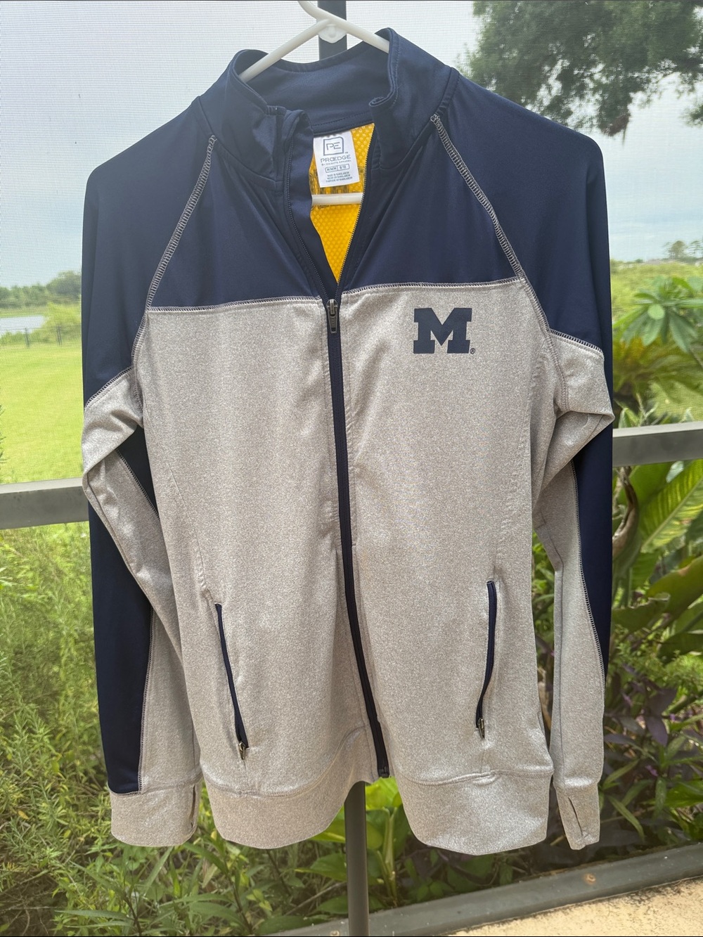 Pro Edge Michigan Navy & Gray Lightweight Full-Zip Jacket